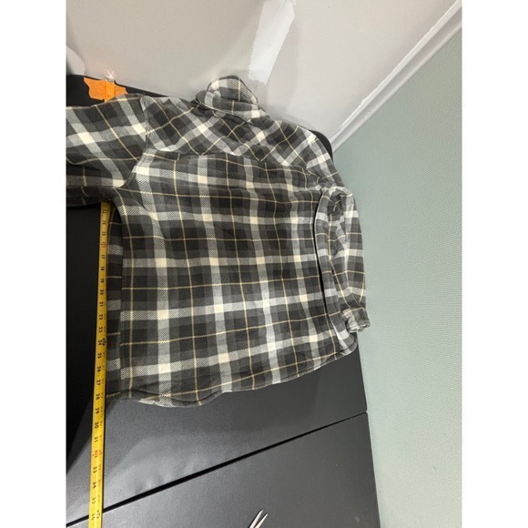 Freedom Foundry Sherpa Lined Flannel Shirt Jacket Gray Plaid Men's - Picture 8 of 10